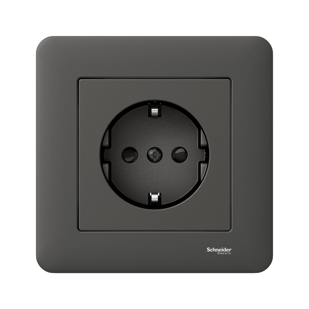VÄGGUTTAG SCHNEIDER ELECTRIC EXXACT 1-VÄGS JORD, ANTRACIT