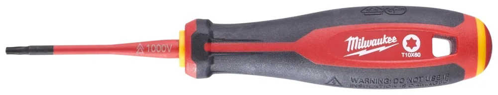 Milwaukee Tri-Lobe VDE Skruvmejsel 3-sidigt antirullhandtag T10 x 60 mm