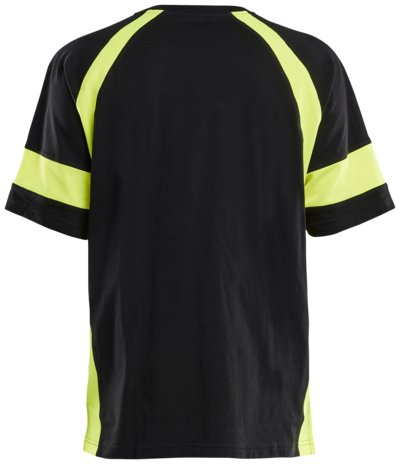 T-SHIRT BLÅKLÄDER MED VARSEL, SVART/VARSELGUL XXXL