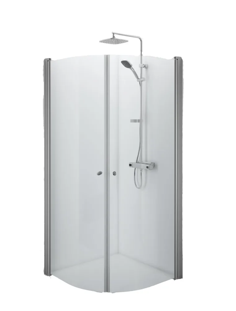 Contura Space SBNK 900 Duschvägg böjd, borstad aluminium/klart glas