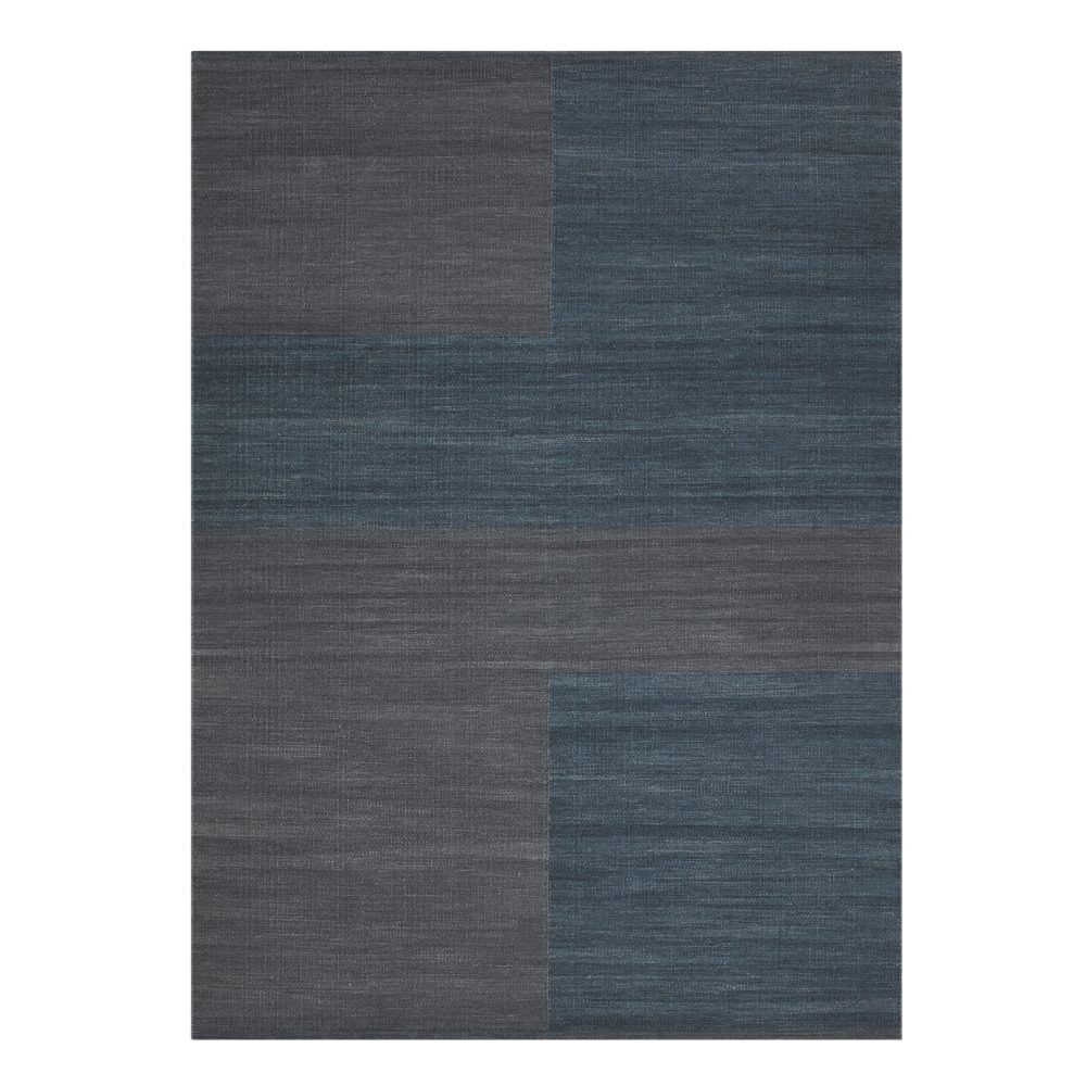 Ganga ullmatta 170x240 cm, Greyish blue-dark blue