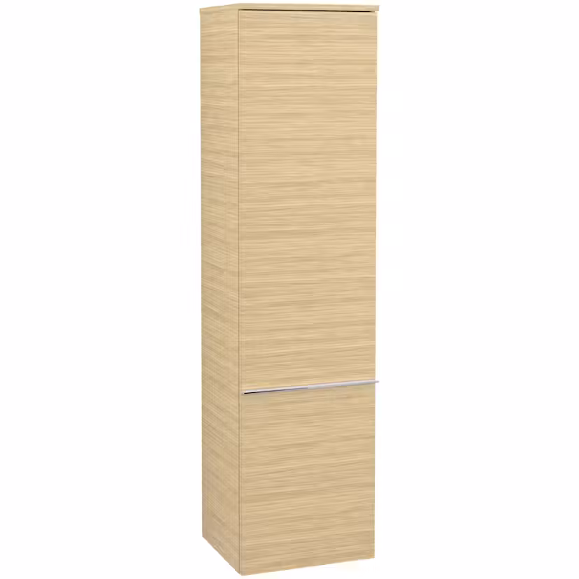 Högskåp Villeroy & Boch Venticello med En Dörr 404 mm Nordisk Ek, Gångjärn Höger, Handtag: Krom