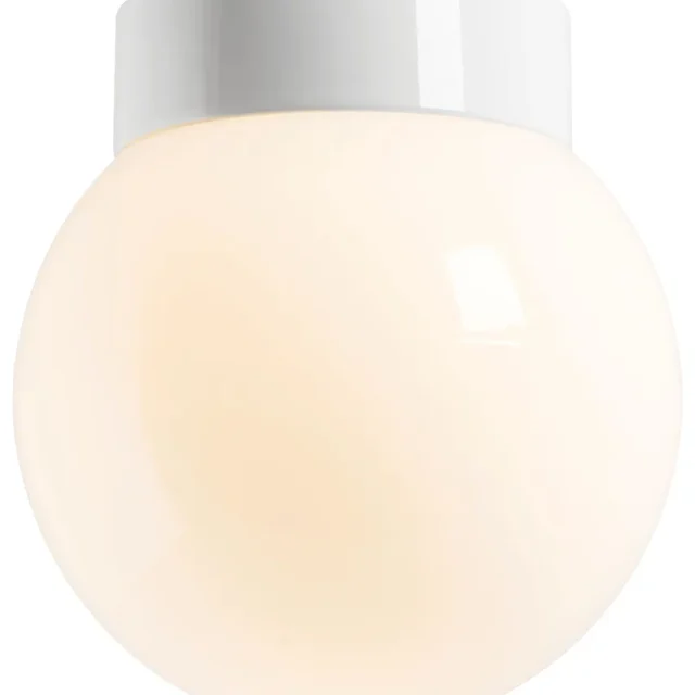 Ifö CLASSIC GLOBE 200 Takarmatur rak, IP44, E27 Matt vit