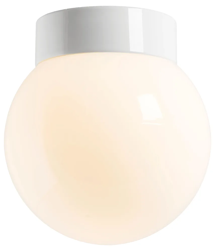 Ifö CLASSIC GLOBE 200 Takarmatur rak, IP44, E27 Matt vit