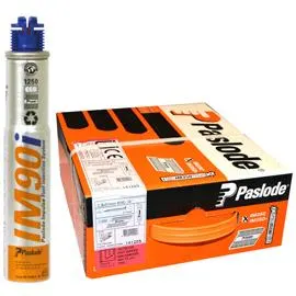 Paslode 287098 Spik med gaspatron, Helrunt huvud 34° 90x3,1mm 2 gaspatroner - Bild 2