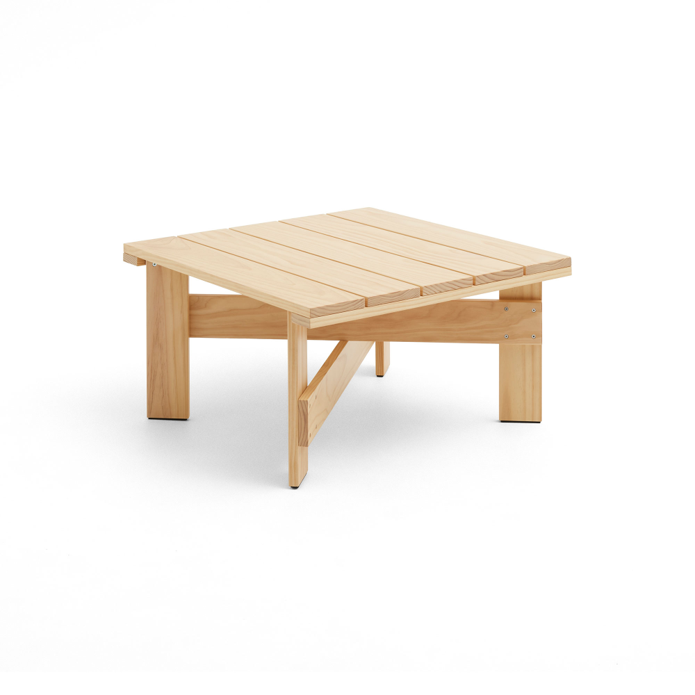 Crate Low table bord 75,5x75,5 cm lackad furu, Klar
