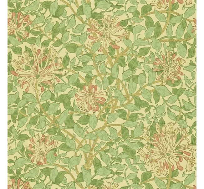Morris & Co - Honeysuckle Green/Beige/P Morris Wallpaper Compilat