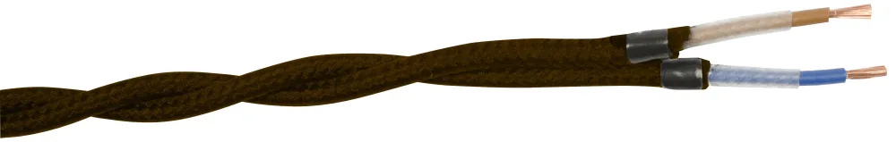 Gelia 4070910111 Textilkabel SKK, 2X0.75 tvinnad, 25 m Brun