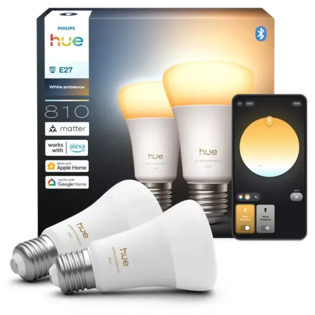 Philips Hue Huewca 929003854802 Ljuskälla E27, 6W, 810 lm, RGBW, 2-pack
