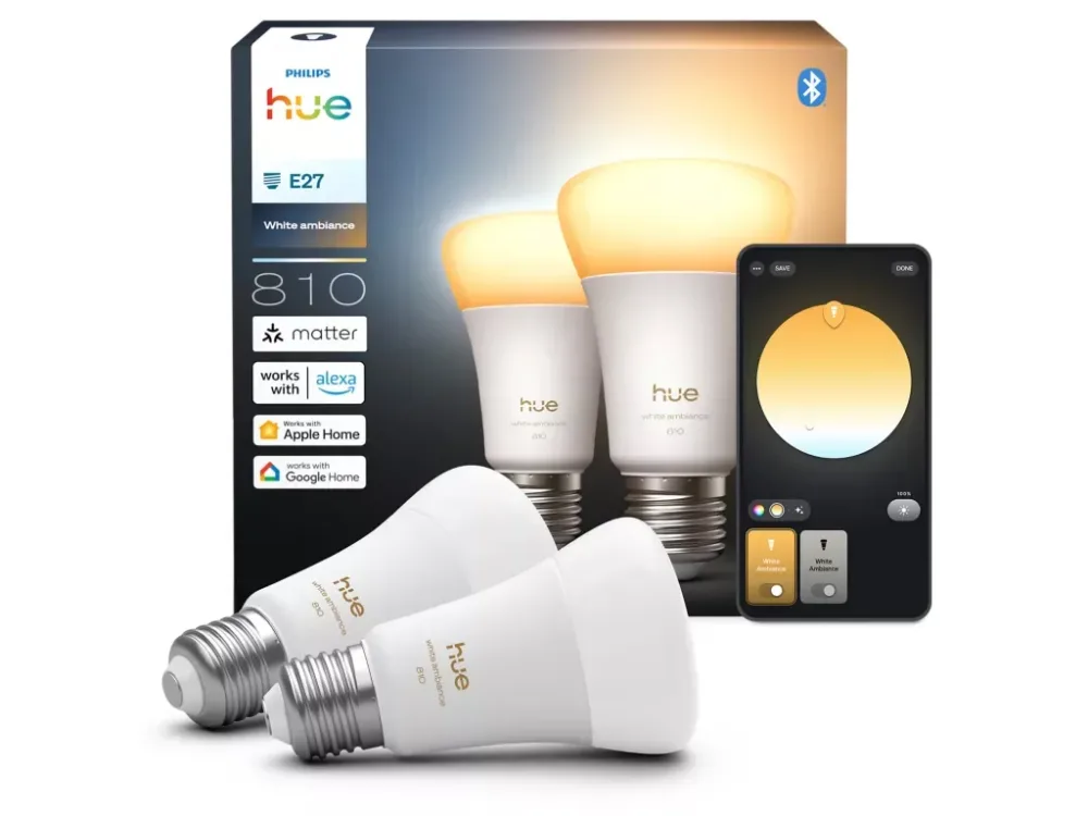 Philips Hue Huewca 929003854802 Ljuskälla E27, 6W, 810 lm, RGBW, 2-pack