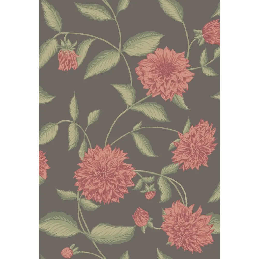 Tapet Orangeri Dahliadröm 5719 Brun Blommig