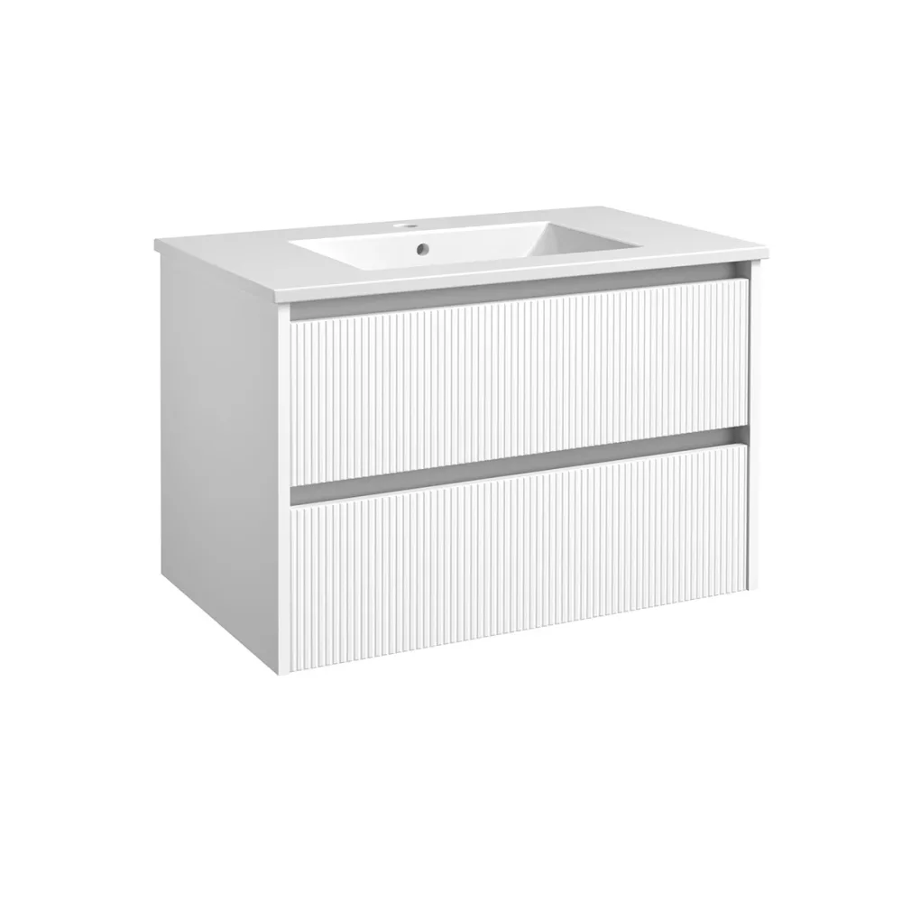 Badrumsmöbel Urban 80cm, Vit matt, Krom | Stuvbutiken