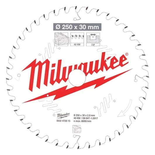 Milwaukee CSB MS W Sågklinga 250x2,8x30 mm, 40T
