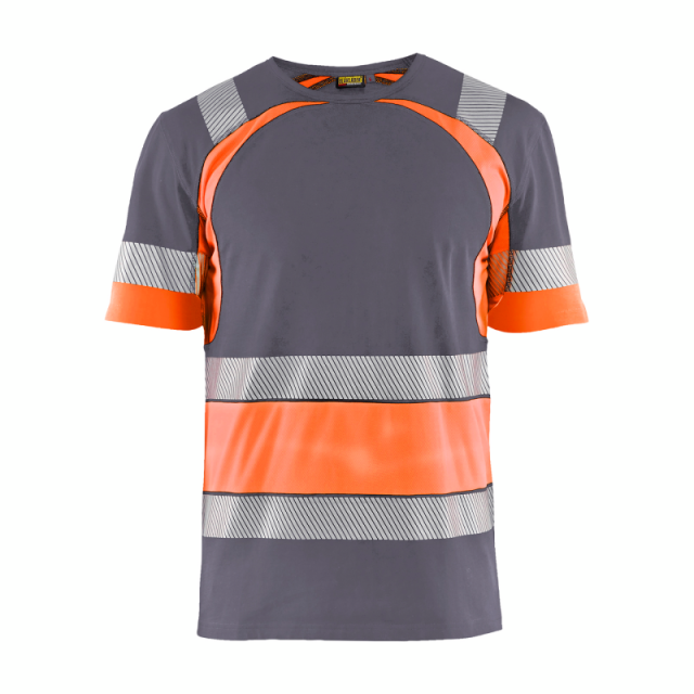T-SHIRT VARSEL 3421 1030 MELLANGRÅ/VARSELORANGE L