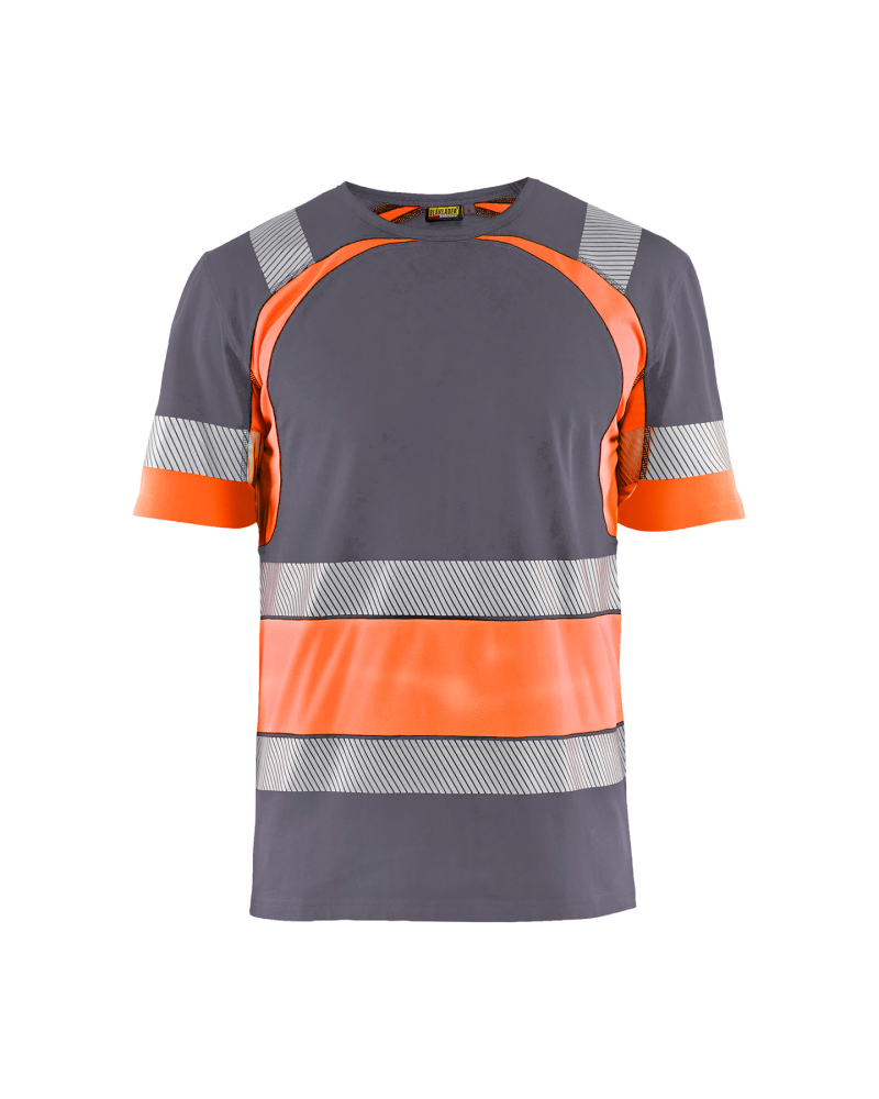 T-SHIRT VARSEL 3421 1030 MELLANGRÅ/VARSELORANGE L