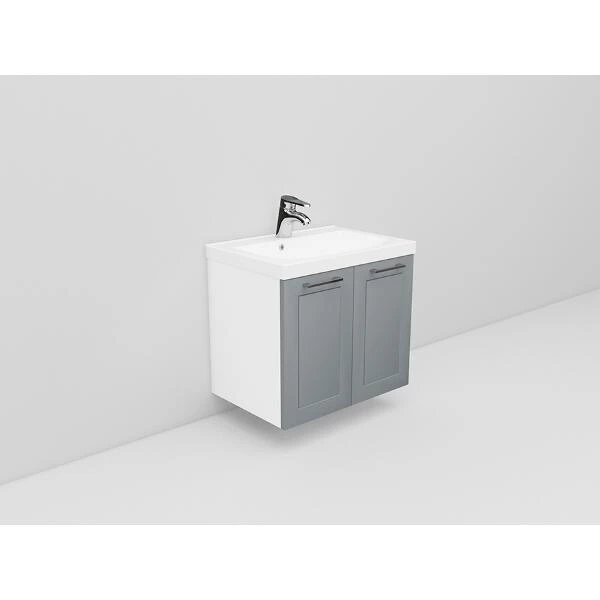 Badrumsmöbel Flexline Modell 2 60cm, Vit, Grå, Ram | Stuvbutiken - Bild 2