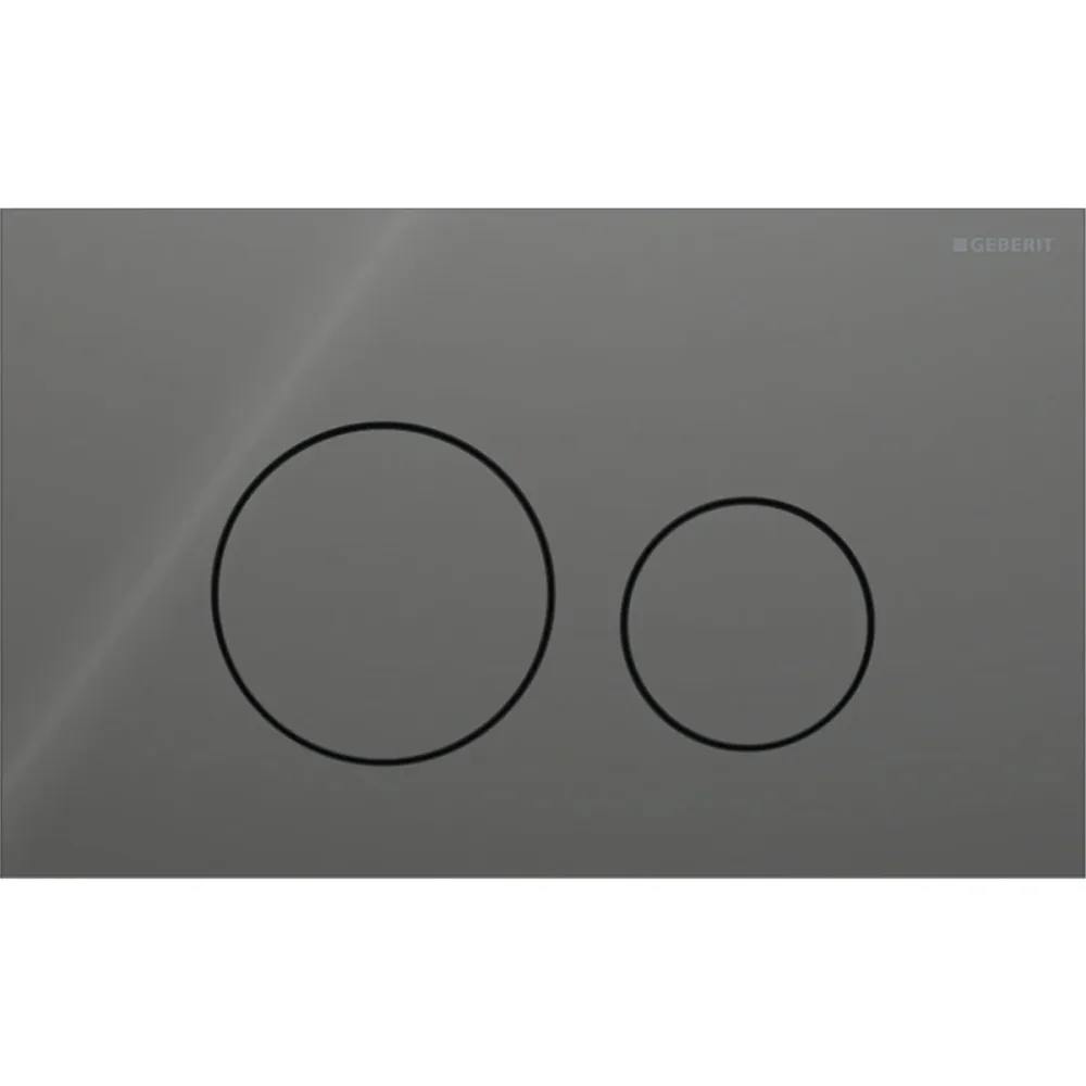 Geberit Sigma 40 Round Spolplatta glas Svart