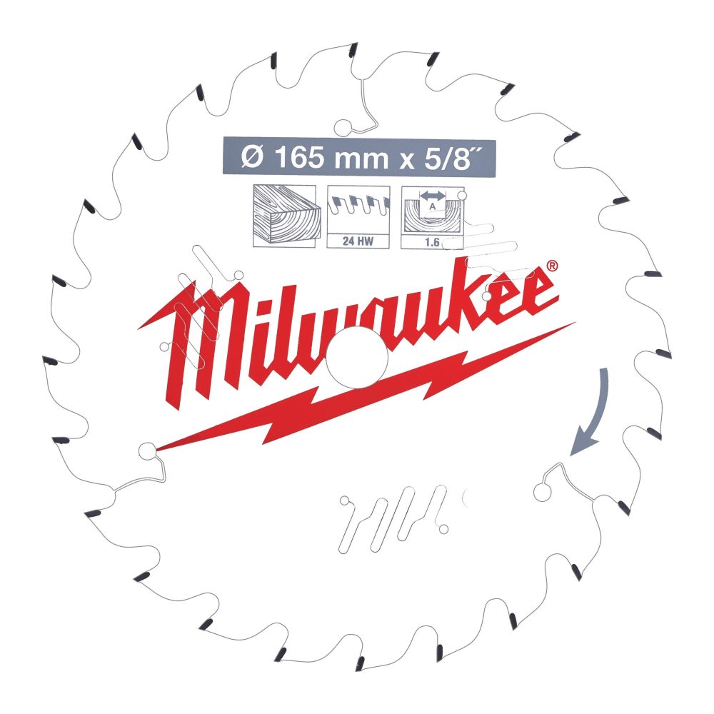Kjøp Milwaukee Kappsagblad for tre, 24T, 165x15,87x1,6 mm