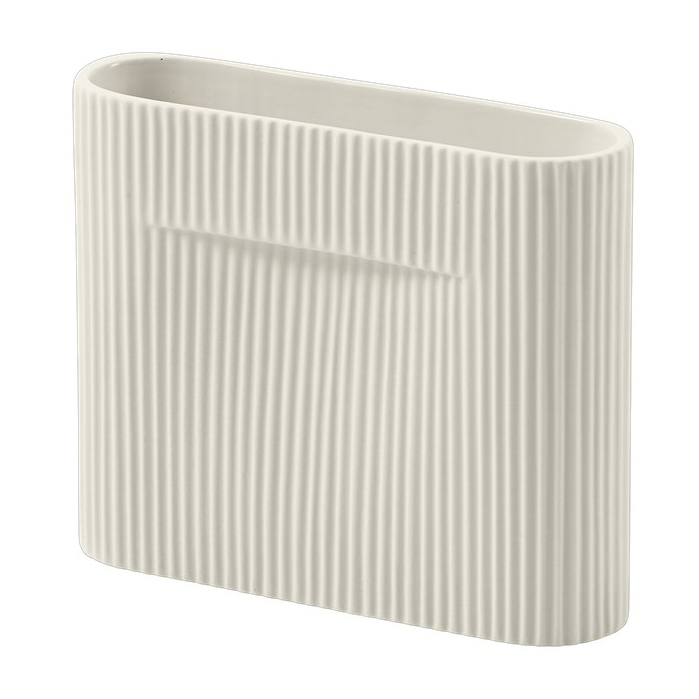 Ridge vas 16,5 cm, Off white