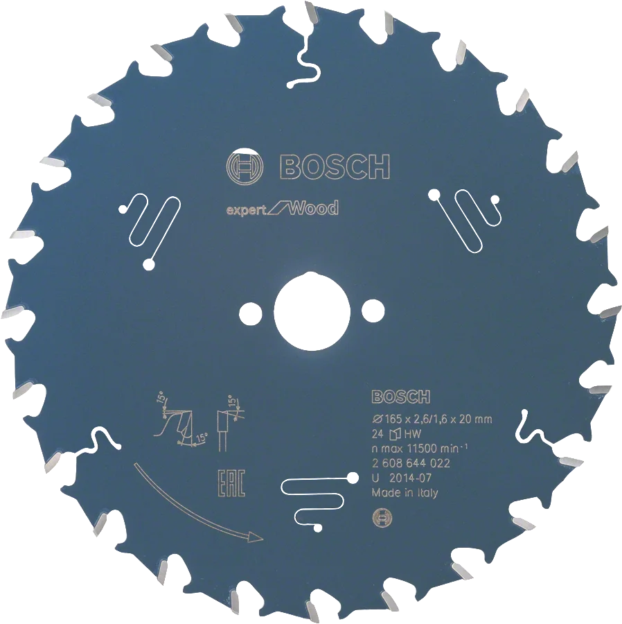 Bosch Expert for Wood 2608644022 Cirkelsågklinga 165x20x2.6 mm, 24T 165x20x2.6 mm, 24T