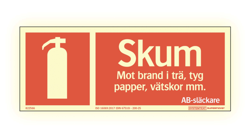 SKYLT SYSTEMTEXT SKUMSLÄCKARE 82-2566