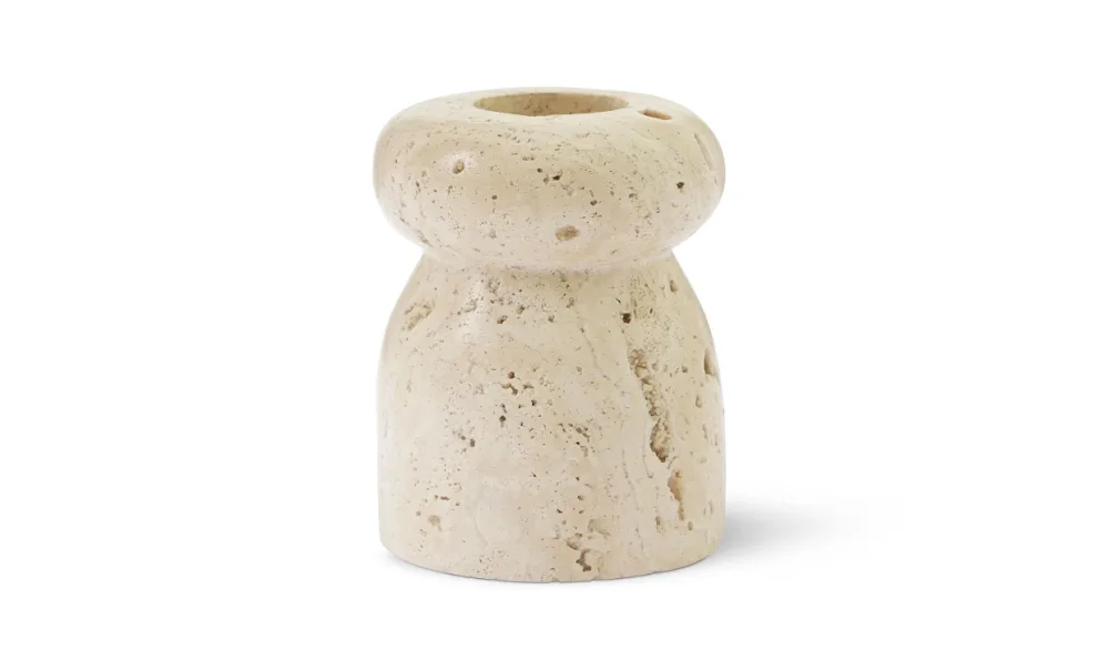 NYRA Ljusstake Travertin Beige