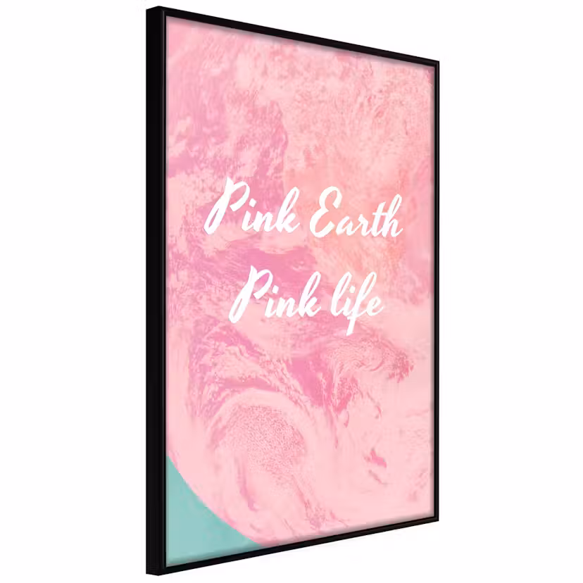 Poster Artgeist Affisch Pink Earth, Pink Life Svart ram, 40x60 cm