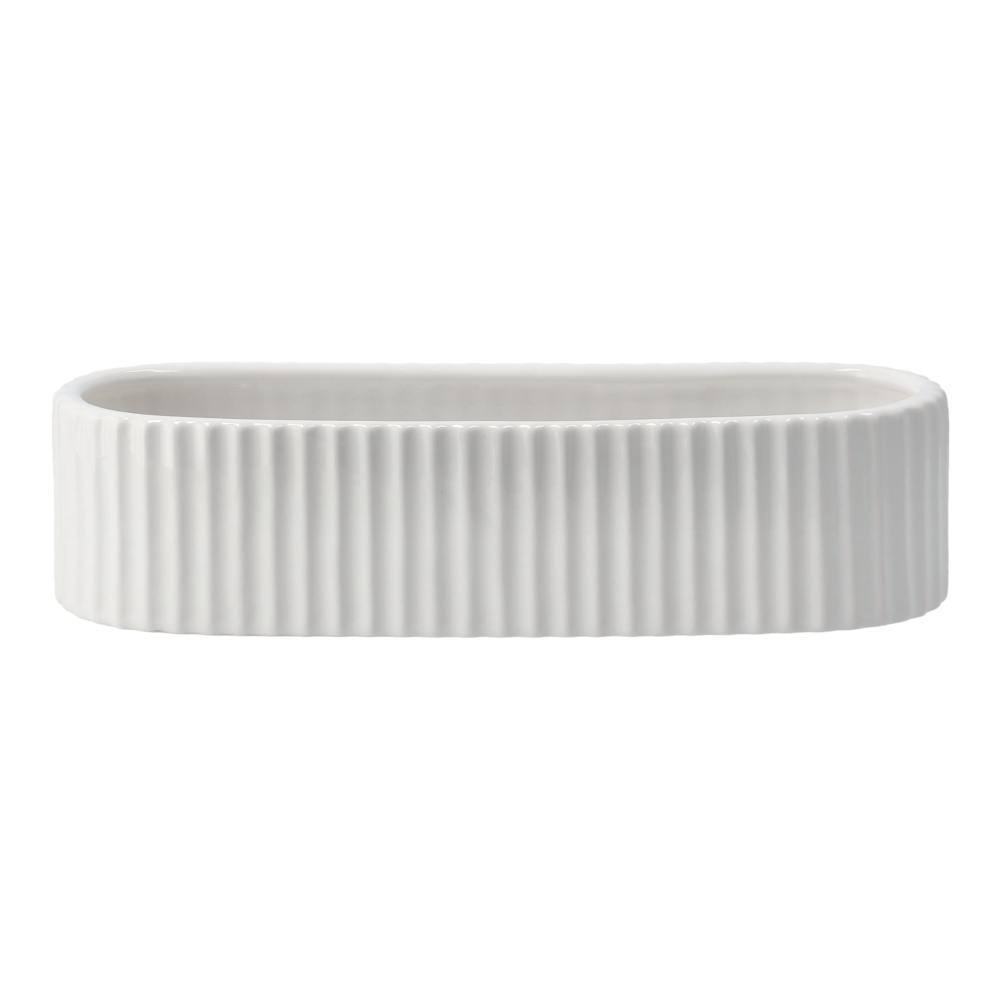 Stripe adventsljusstake 30 cm, Shiny white