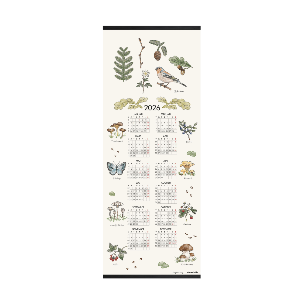 Skogsvandring kalender 2026, 35x90 cm