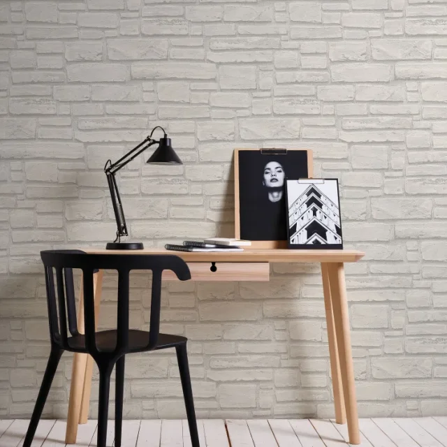 Living Walls Best of Wood´n Stone III T2316 Tapet vit/grå