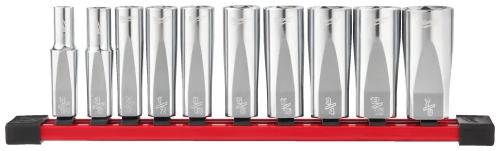 Milwaukee 4932492510 Hylssats 3/8", långa, 10 delar Imperialisk - Bild 2