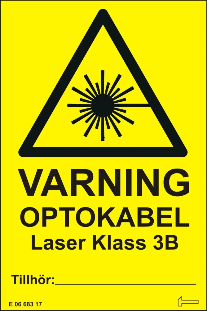 Hammarprodukter HVO075 Dekal varning för optokabel