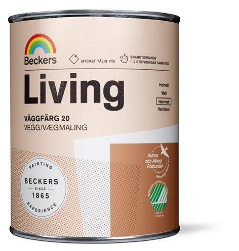 VÄGGFÄRG BECKERS LIVING 20 VIT/A 0,9L VIT/BAS A