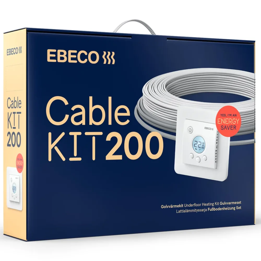 Ebeco Cable Kit 200 Golvvärmekit med värmekabel och termostat 58 m, 650 W - Bild 2