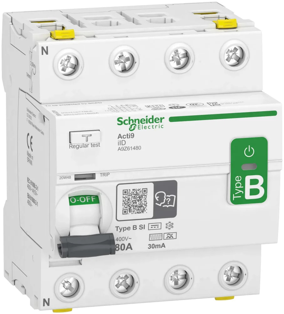 Schneider Electric Acti9 iID Jordfelsbrytare B-SI, 4-polig 25A, 300mA - Bild 2
