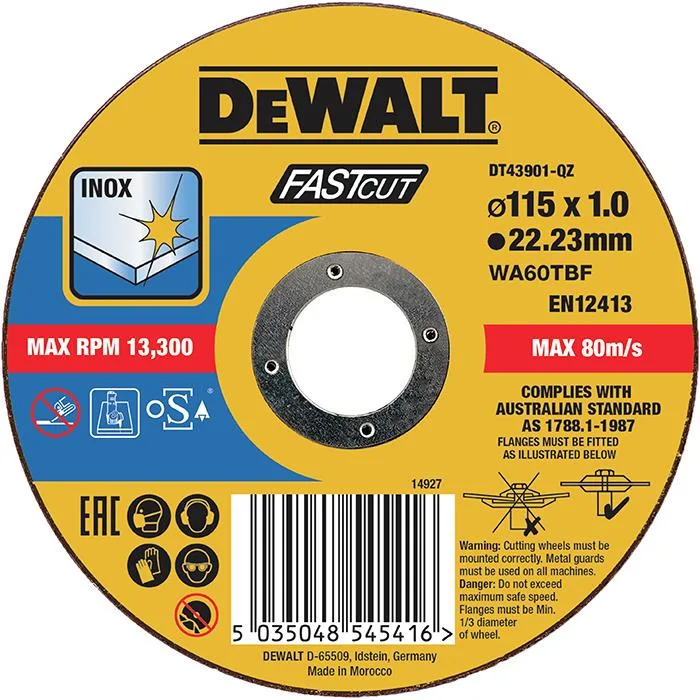 Dewalt DT43905 Kapskiva thin cutting 115 x 1,6 mm