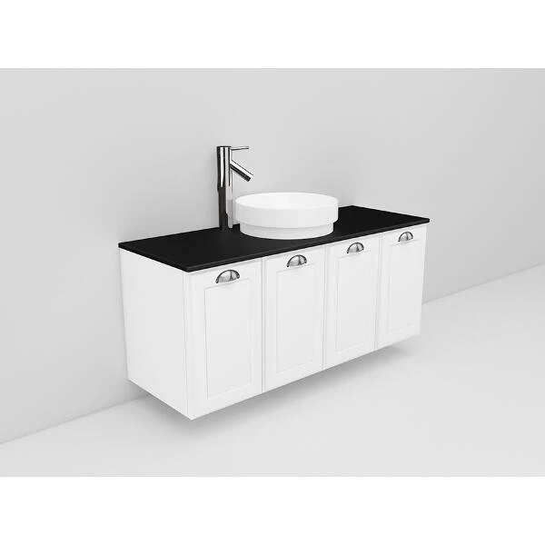Badrumsmöbel Flexline Modell 127 120cm, Vit, Fasad Ram | Stuvbutiken