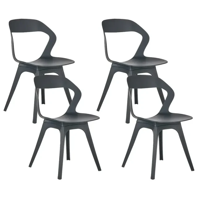 Set med 4 trädgårdsstolar LACHANIA Svart