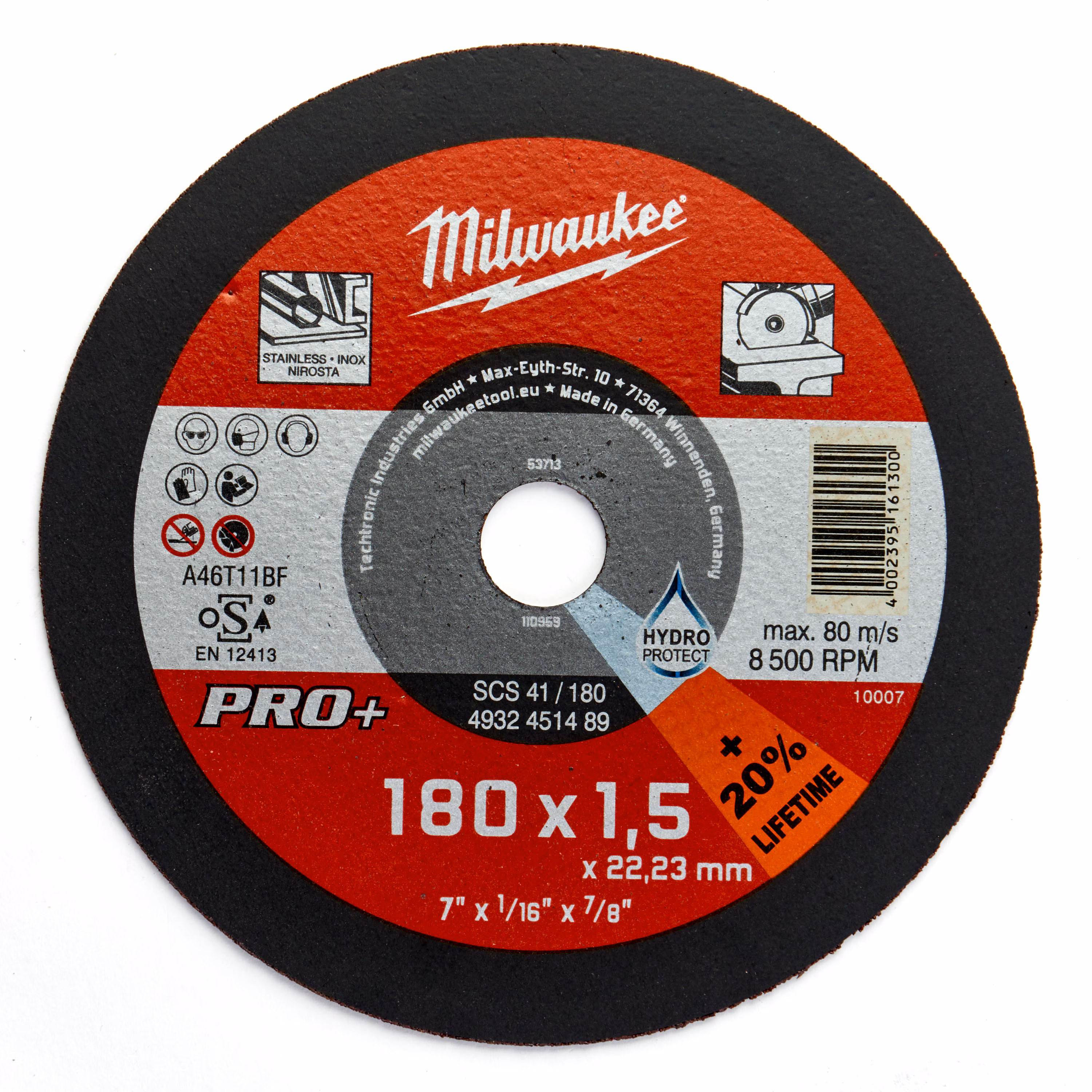 Kjøp Milwaukee Metallkappeskive Pro+, SCS41, 180x1,5x22 mm