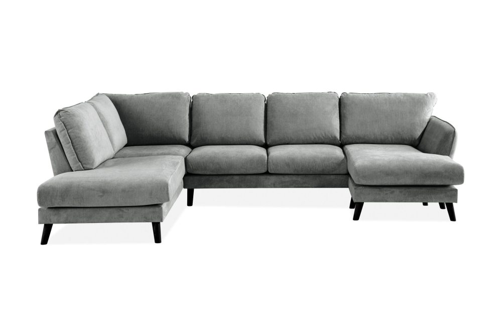 Trend Lyx 4-sits Vänstervänd U-formad Soffa med Divan och Schäslong i Tyg