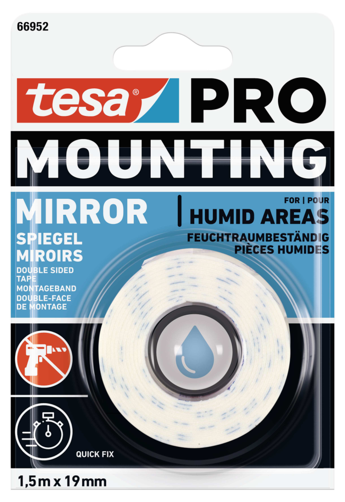MONTERINGSTEJP TESA PRO SPEGEL 19MM 1,5M