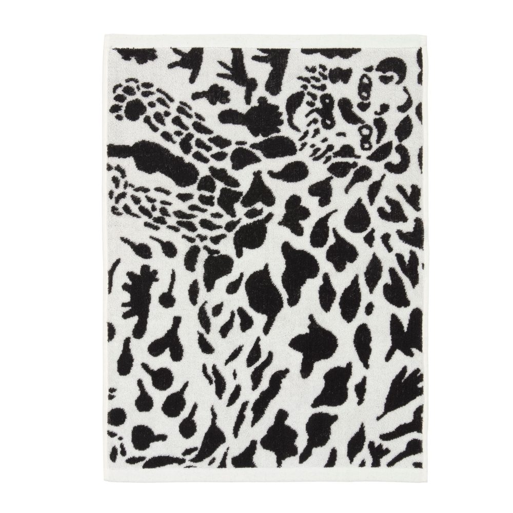 Oiva Toikka Cheetah handduk 50x70 cm, Svart-vit