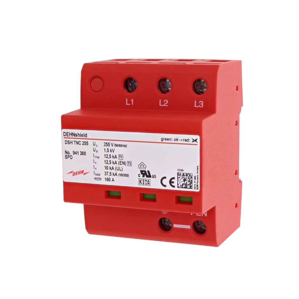 Överspskydd Typ 1+2 TN-C 3Poler 37,5kA 230V IP20 Dehn