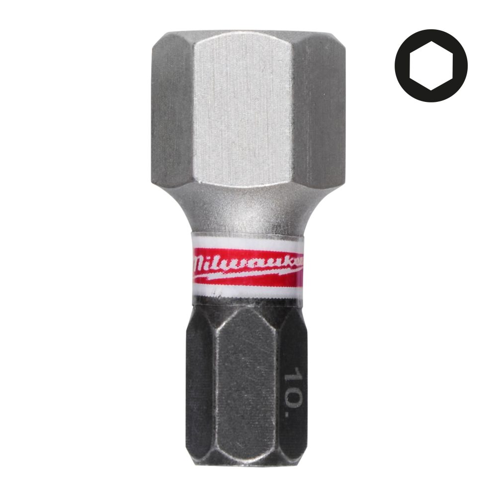 Kjøp Milwaukee Bits Shockwave HEX10, 25 mm, 3-pakning