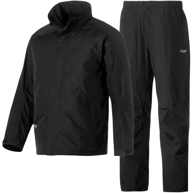 REGNSTÄLL SNICKERS WORKWEAR 8378 SVART XL, BYXA+JACKA