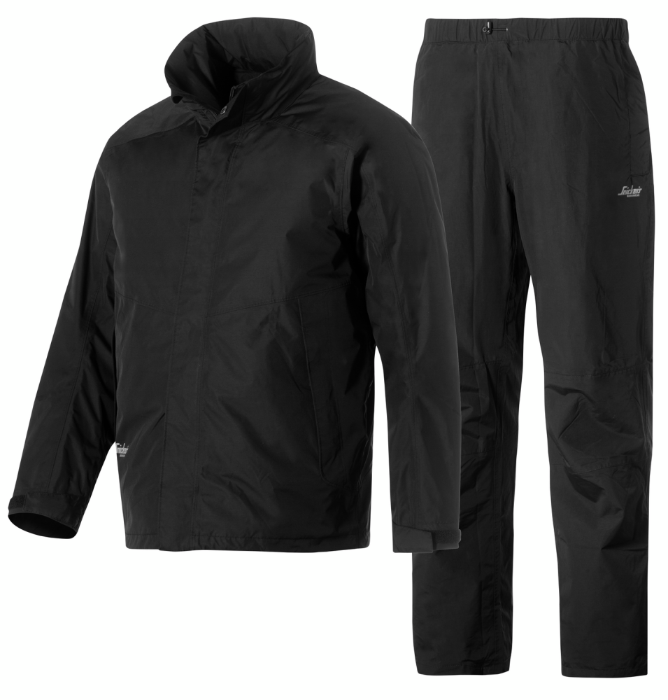 REGNSTÄLL SNICKERS WORKWEAR 8378 SVART XL, BYXA+JACKA