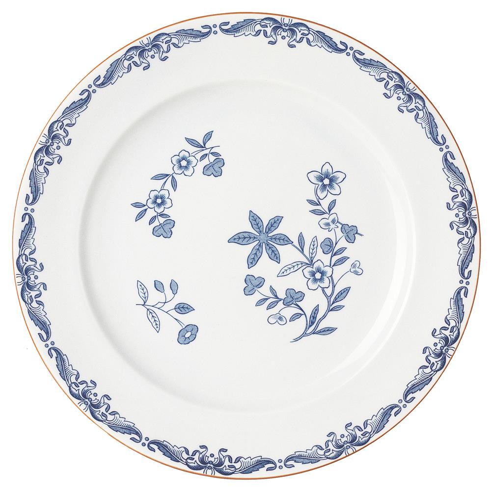 Ostindia tallrik flat, Blå, Ø21 cm