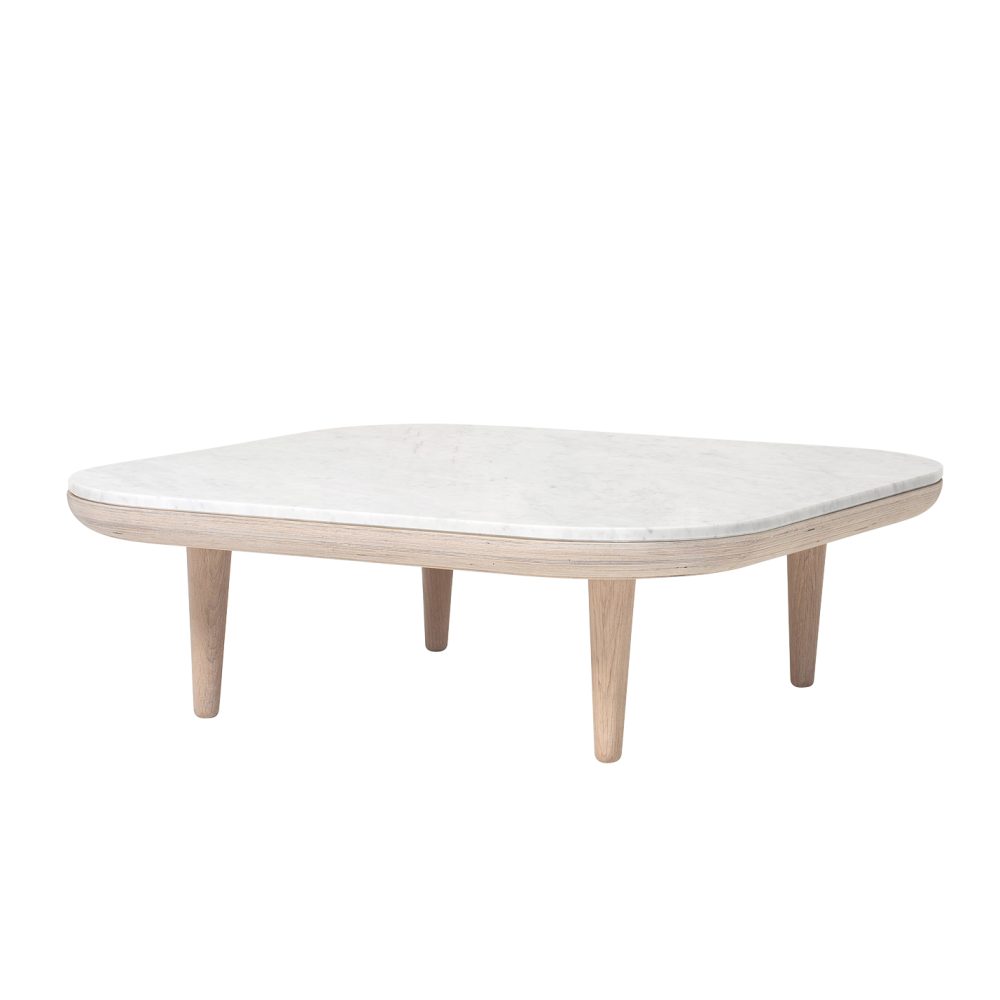 Fly bord SC4, ljus oljad ek + vit marmor