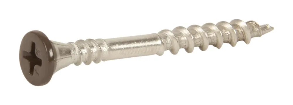 ESSVE 537613 Fasadskruv 4,2x45 mm, rostfri/syrafast A4, band. Brun, 1000-pack - Bild 2