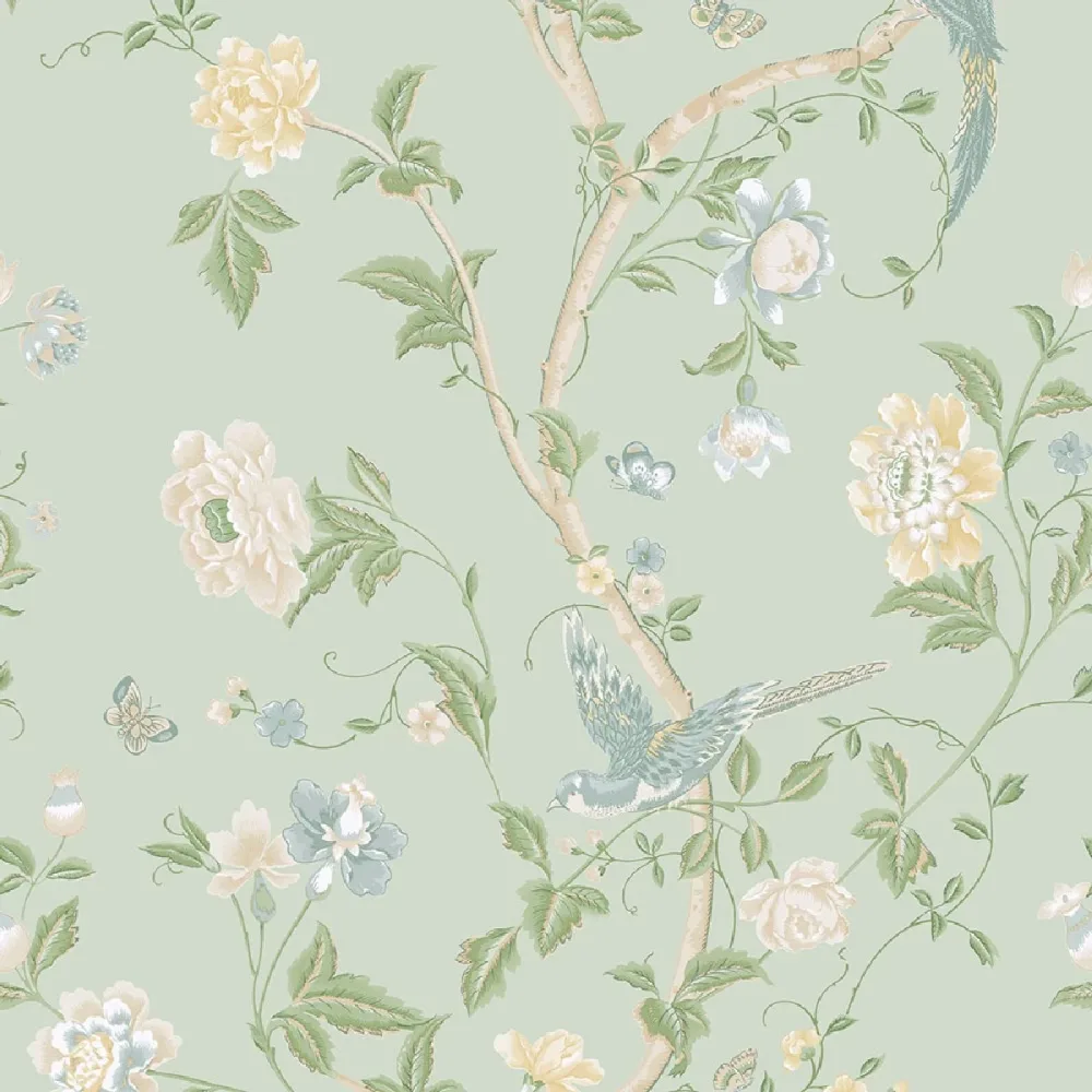 Laura Ashley Vol. 3 Summer Palace 121407 Grön Tapet | Stuvbutiken